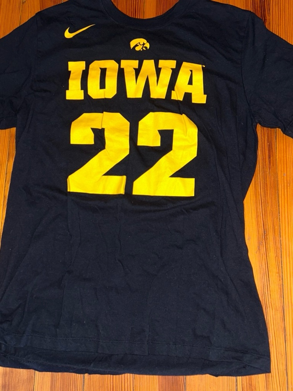 Nike Black and Gold Iowa #22 Caitlin Clark IOWA Graphic Tee